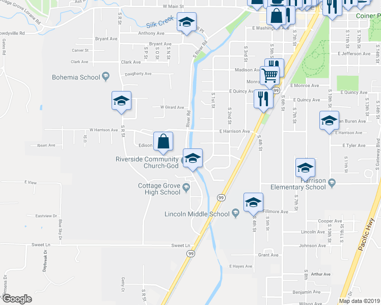 map of restaurants, bars, coffee shops, grocery stores, and more near in Curtin