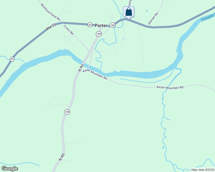map of restaurants, bars, coffee shops, grocery stores, and more near 51 Kezar Mountain Road in Parsonsfield