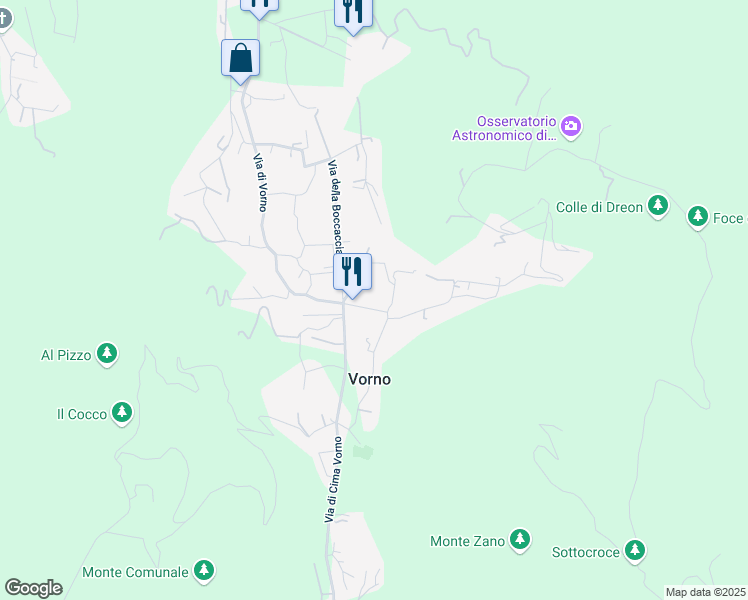 map of restaurants, bars, coffee shops, grocery stores, and more near 179 Via di Vorno in Capannori