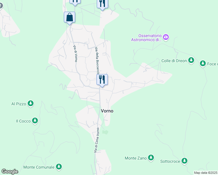 map of restaurants, bars, coffee shops, grocery stores, and more near 179 Via di Vorno in Capannori