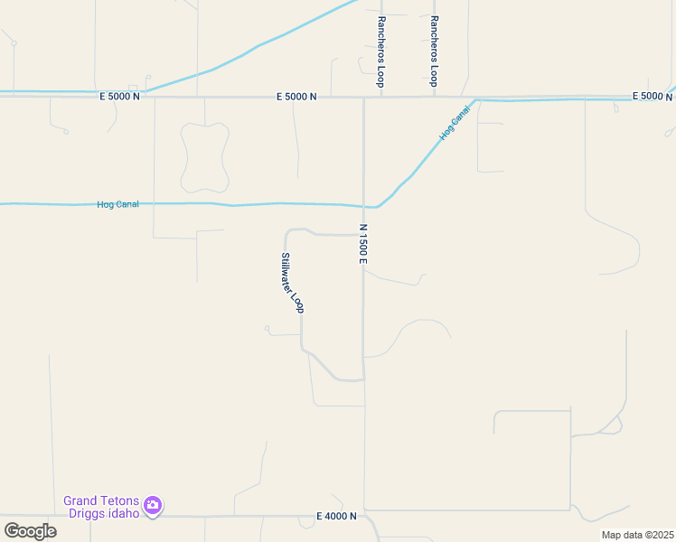 map of restaurants, bars, coffee shops, grocery stores, and more near 4588 North 1500 East in Tetonia