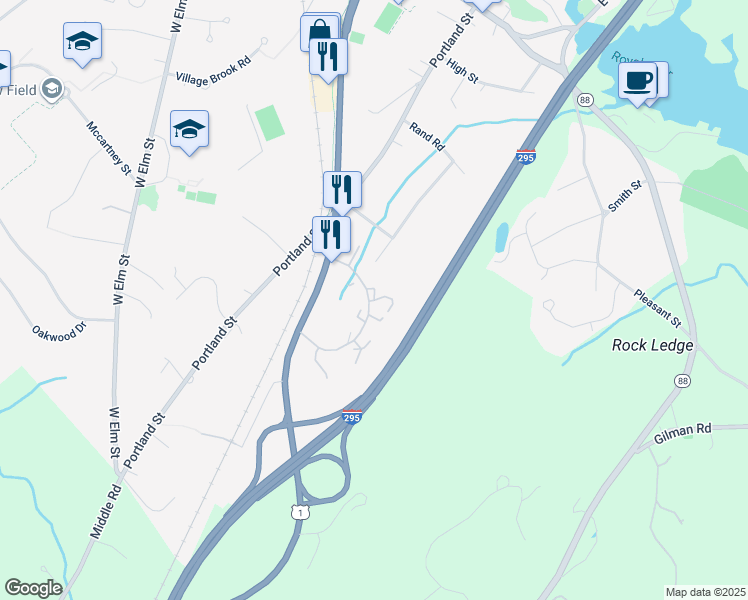 map of restaurants, bars, coffee shops, grocery stores, and more near 4 Osterville Court in Yarmouth