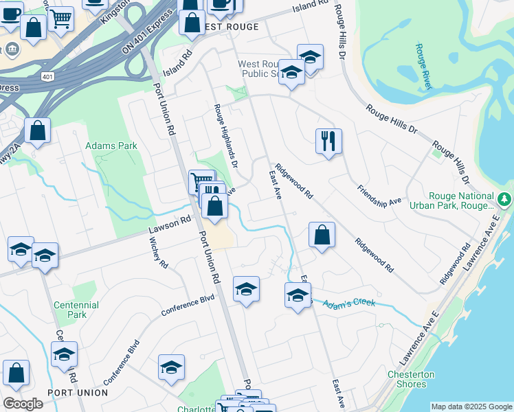 map of restaurants, bars, coffee shops, grocery stores, and more near 87 Tudor Glen Crescent in Toronto
