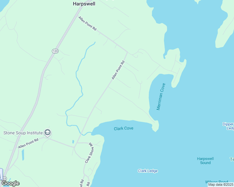 map of restaurants, bars, coffee shops, grocery stores, and more near 22 Morse Shore Road in Harpswell