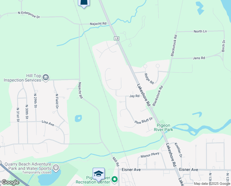 map of restaurants, bars, coffee shops, grocery stores, and more near 4200 Jay Road in Sheboygan