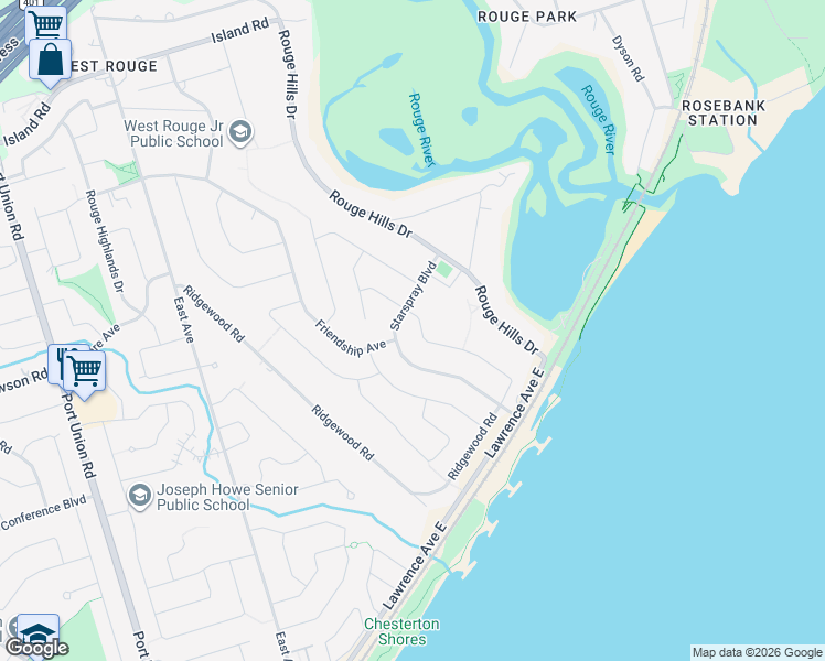 map of restaurants, bars, coffee shops, grocery stores, and more near in Toronto