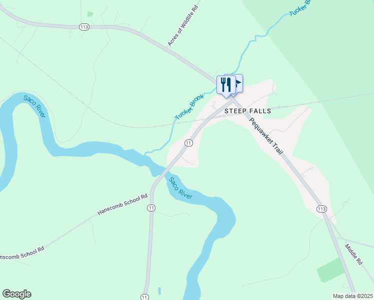 map of restaurants, bars, coffee shops, grocery stores, and more near 44 Main Street in Standish