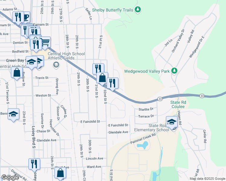 map of restaurants, bars, coffee shops, grocery stores, and more near 3700 State Road in La Crosse