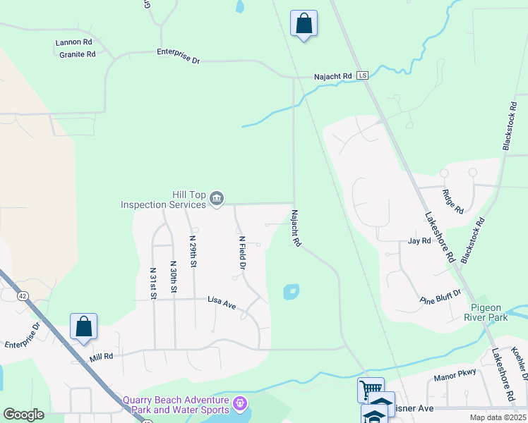 map of restaurants, bars, coffee shops, grocery stores, and more near 4215 North Field Drive in Sheboygan