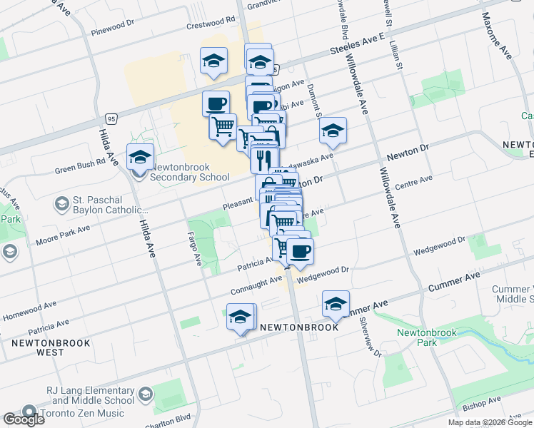 map of restaurants, bars, coffee shops, grocery stores, and more near 20 Goulding Avenue in Toronto
