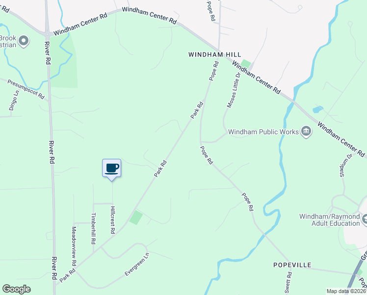 map of restaurants, bars, coffee shops, grocery stores, and more near 234 Pope Road in Windham