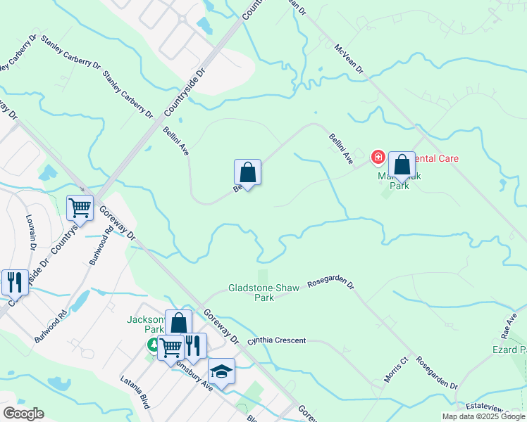 map of restaurants, bars, coffee shops, grocery stores, and more near 57 Michelangelo Boulevard in Brampton