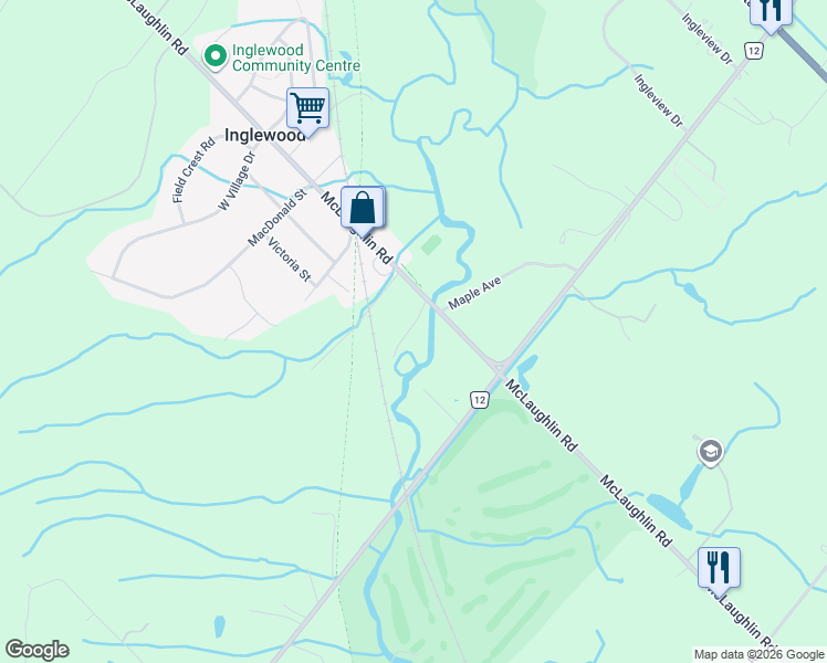 map of restaurants, bars, coffee shops, grocery stores, and more near 15504 McLaughlin Road in Inglewood