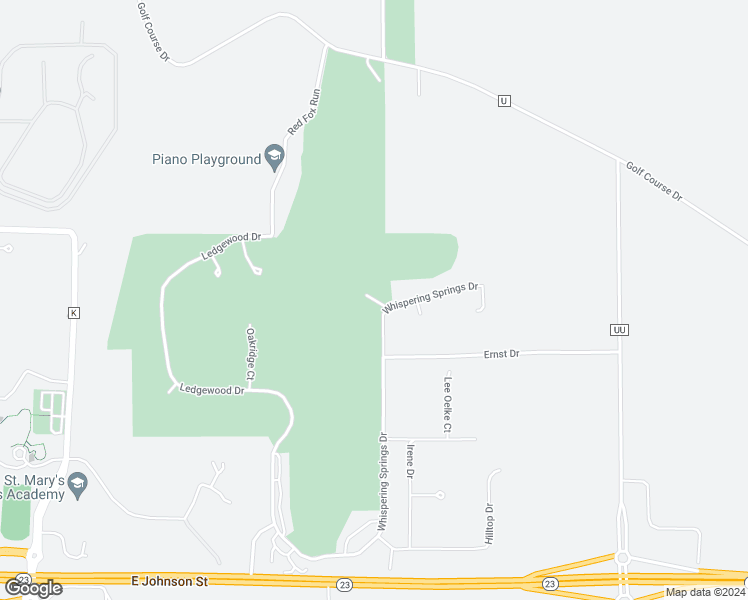 map of restaurants, bars, coffee shops, grocery stores, and more near 32 Whispering Springs Court in Fond du Lac