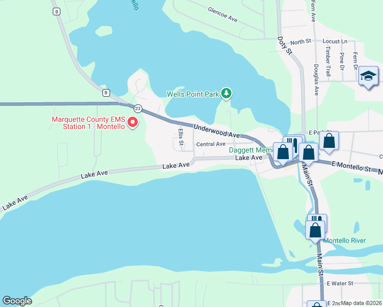 map of restaurants, bars, coffee shops, grocery stores, and more near 37 Stevens Avenue in Montello