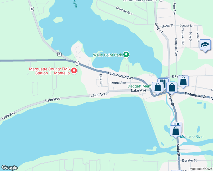 map of restaurants, bars, coffee shops, grocery stores, and more near 37 Stevens Avenue in Montello