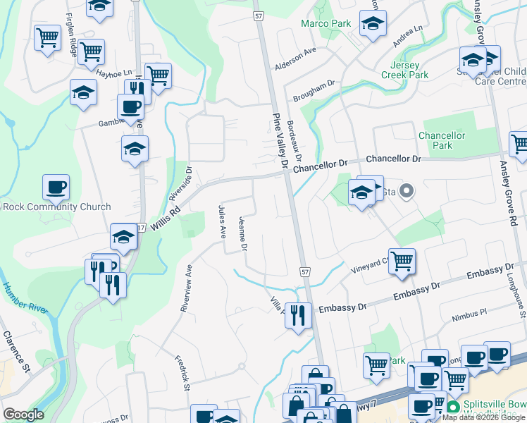 map of restaurants, bars, coffee shops, grocery stores, and more near 29 Garview Court in Vaughan