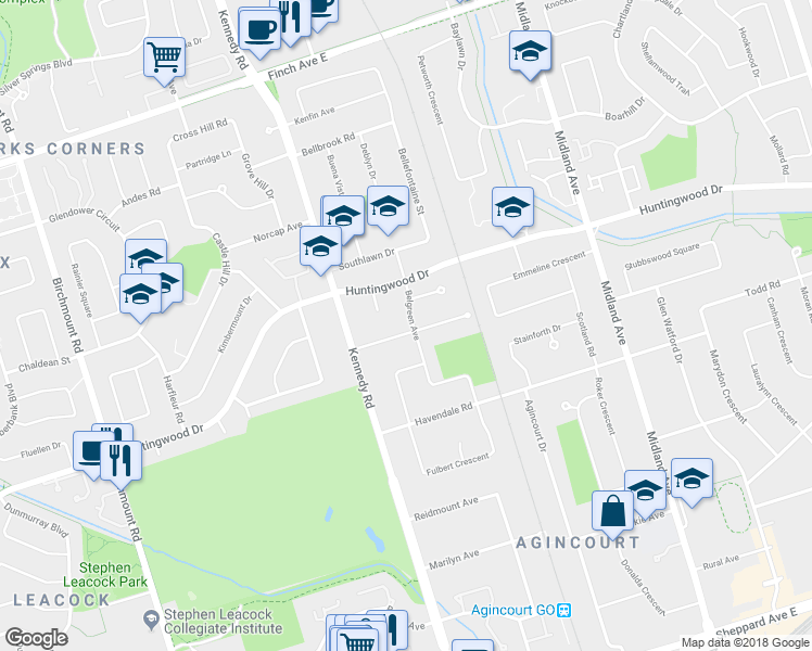 map of restaurants, bars, coffee shops, grocery stores, and more near 20 Linwood Avenue in Toronto