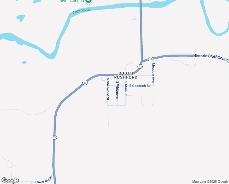 map of restaurants, bars, coffee shops, grocery stores, and more near 30313 South WHITMORE Street in Rushford