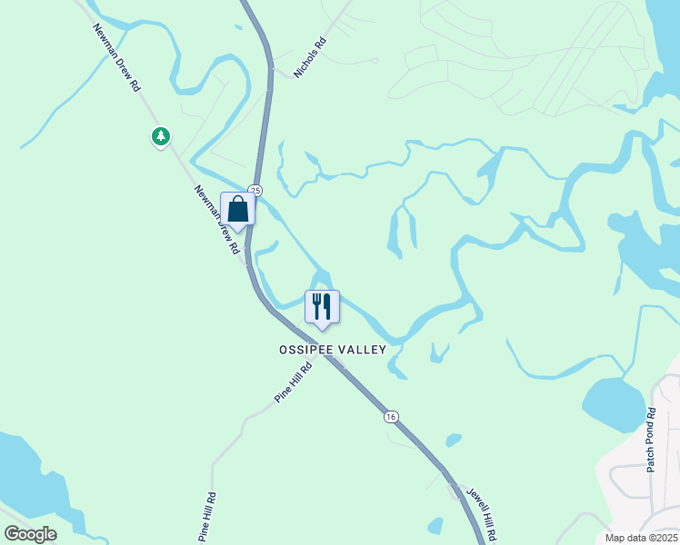map of restaurants, bars, coffee shops, grocery stores, and more near 1850 New Hampshire 16 in Ossipee