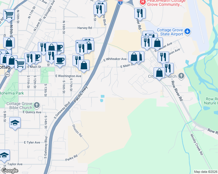 map of restaurants, bars, coffee shops, grocery stores, and more near 435 North 22nd Street South in Cottage Grove