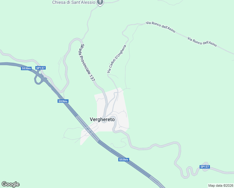 map of restaurants, bars, coffee shops, grocery stores, and more near 11 Via Caduti D'Ungheria in Verghereto