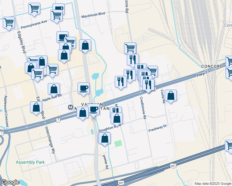 map of restaurants, bars, coffee shops, grocery stores, and more near in Concord