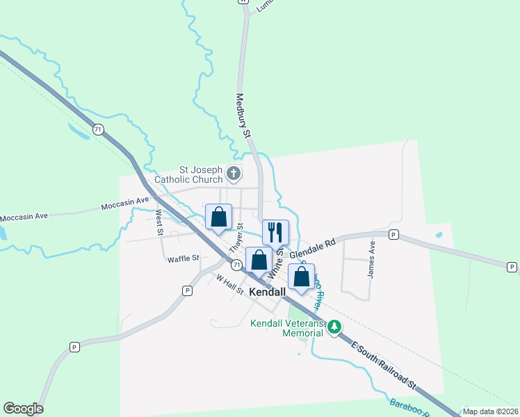map of restaurants, bars, coffee shops, grocery stores, and more near 407 Medbury St in Kendall