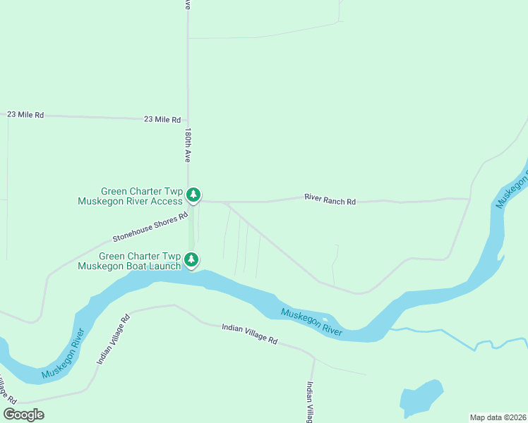 map of restaurants, bars, coffee shops, grocery stores, and more near 17798 Old Logging Road in Hersey