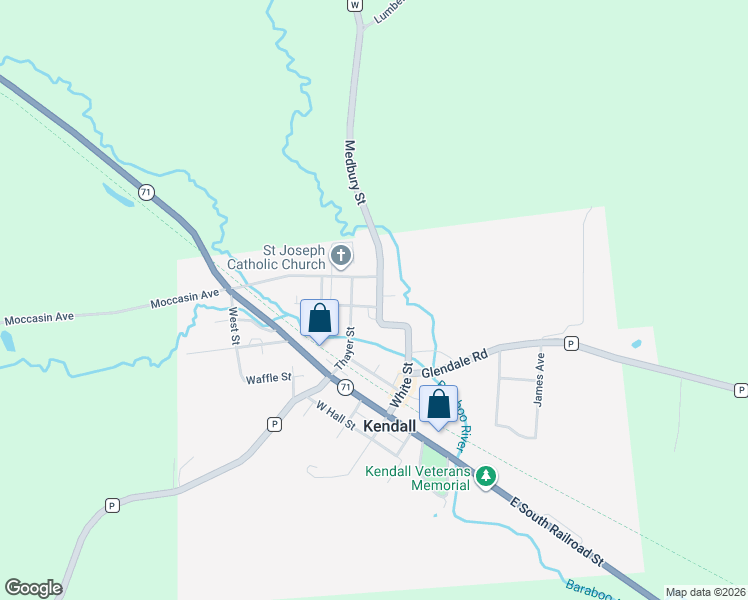 map of restaurants, bars, coffee shops, grocery stores, and more near 407 Medbury Street in Kendall