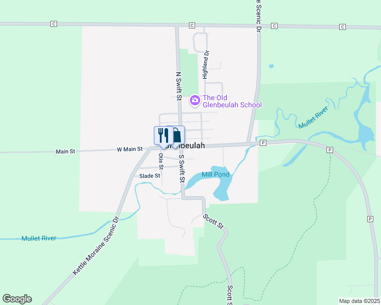 map of restaurants, bars, coffee shops, grocery stores, and more near in Glenbeulah