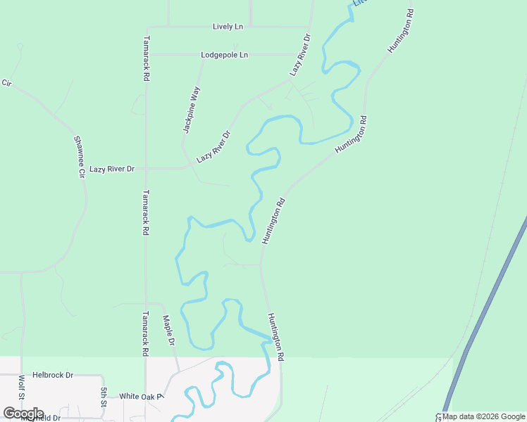 map of restaurants, bars, coffee shops, grocery stores, and more near 54983 Huntington Road in Bend