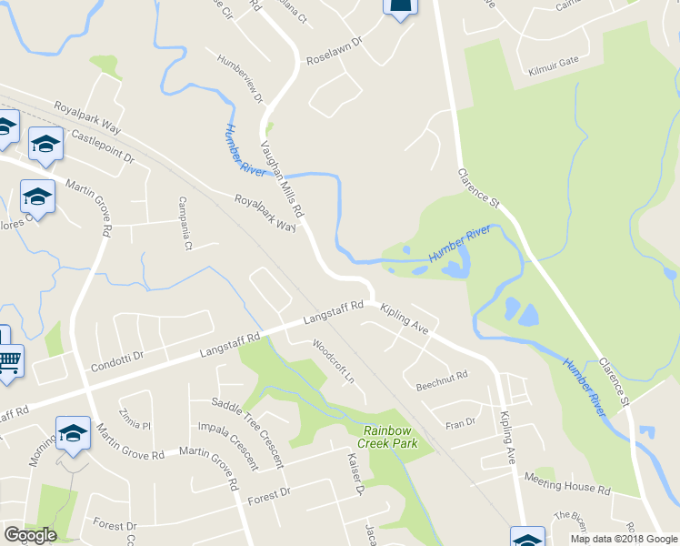 map of restaurants, bars, coffee shops, grocery stores, and more near 55 Vaughan Mills Road in Vaughan