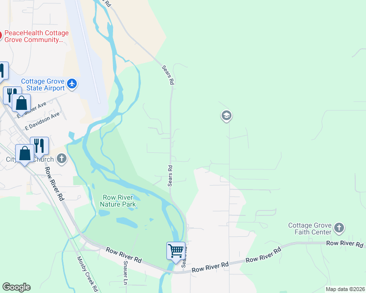 map of restaurants, bars, coffee shops, grocery stores, and more near 78719-78755 Sears Road in Cottage Grove