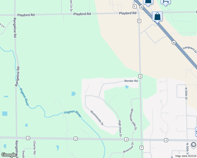 map of restaurants, bars, coffee shops, grocery stores, and more near N7110 Bender Court in Sheboygan