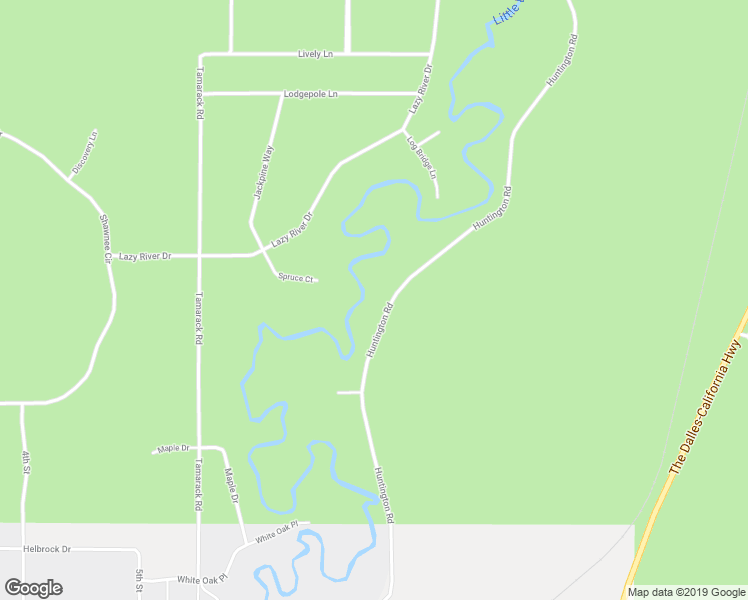 map of restaurants, bars, coffee shops, grocery stores, and more near 54983 Huntington Road in Bend