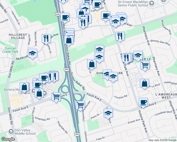 map of restaurants, bars, coffee shops, grocery stores, and more near in Toronto