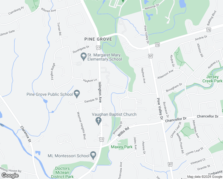 map of restaurants, bars, coffee shops, grocery stores, and more near 170 Pine Grove Road in Vaughan