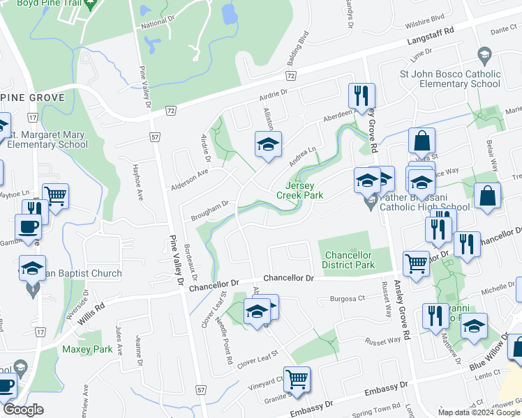 map of restaurants, bars, coffee shops, grocery stores, and more near 24 Imperial Court in Vaughan