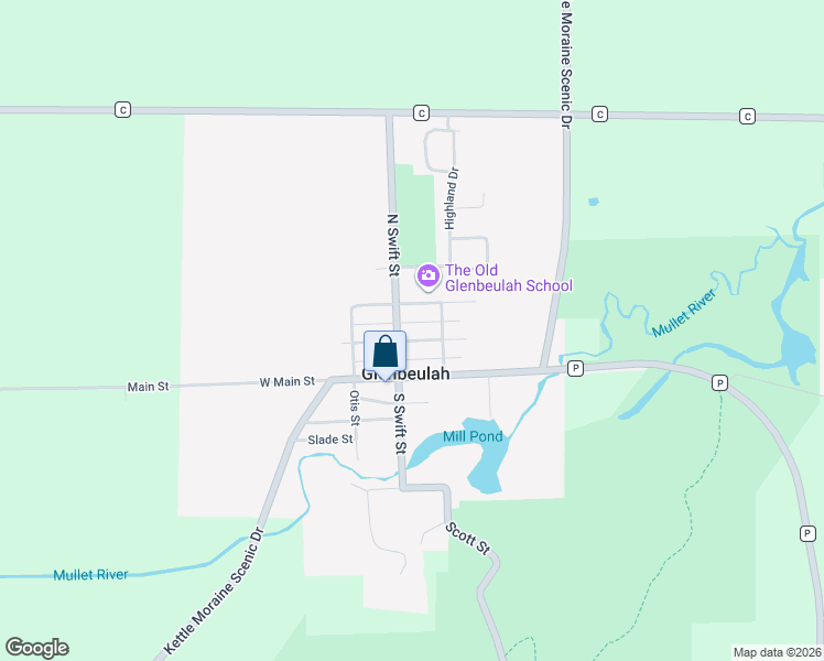 map of restaurants, bars, coffee shops, grocery stores, and more near 203 N Swift St in Glenbeulah
