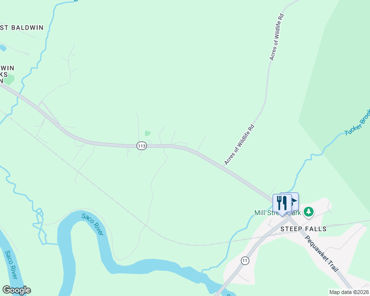 map of restaurants, bars, coffee shops, grocery stores, and more near 1271 Pequawket Trail in Standish