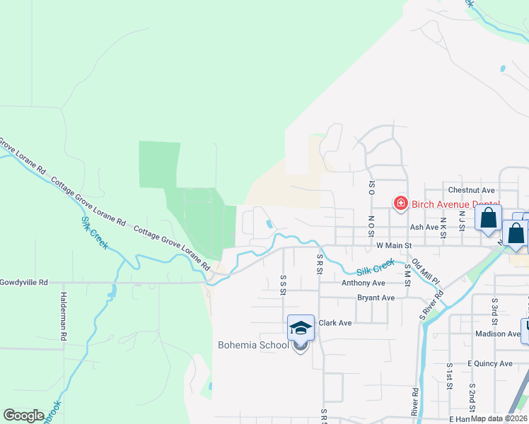map of restaurants, bars, coffee shops, grocery stores, and more near 201 Blue Bird Street in Cottage Grove