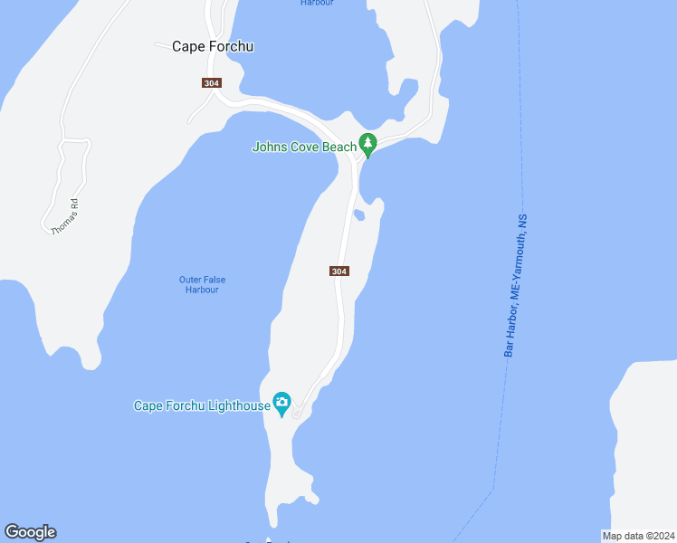 map of restaurants, bars, coffee shops, grocery stores, and more near Highway 304 in Yarmouth