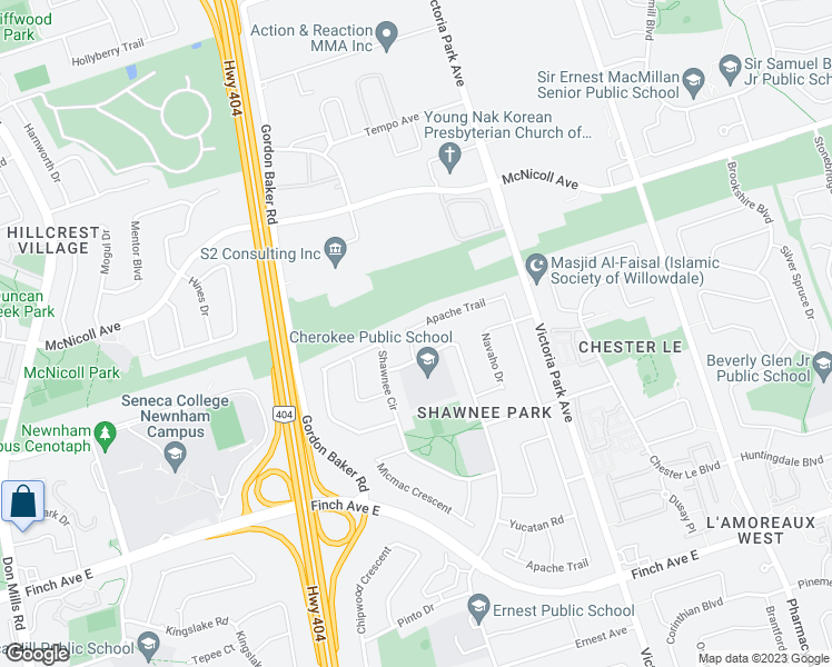 map of restaurants, bars, coffee shops, grocery stores, and more near 362 Apache Trail in Toronto