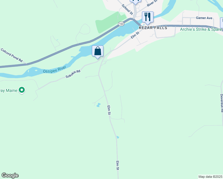 map of restaurants, bars, coffee shops, grocery stores, and more near 42 Reservoir Hill in Parsonsfield