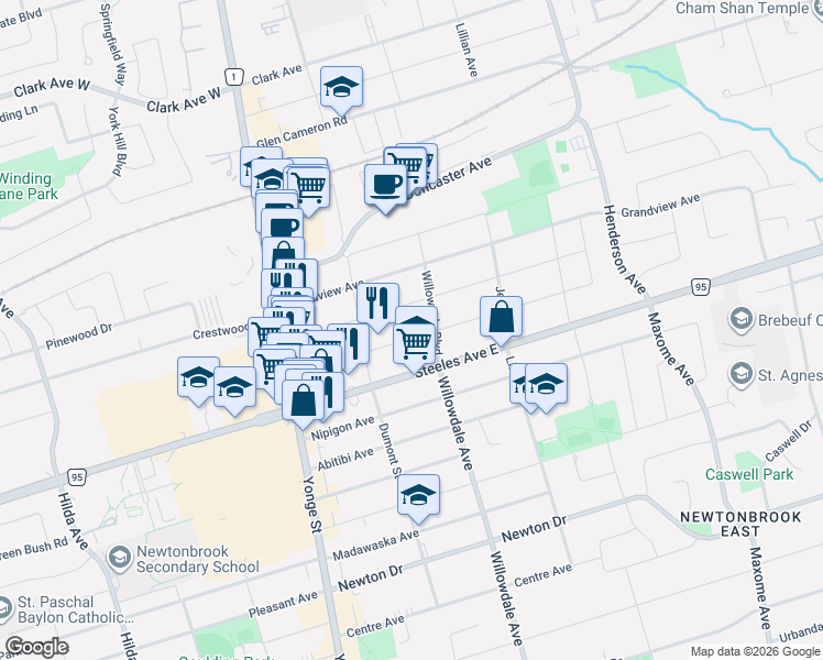 map of restaurants, bars, coffee shops, grocery stores, and more near in 
