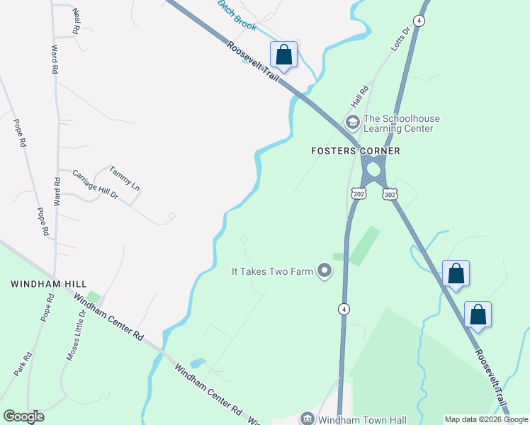 map of restaurants, bars, coffee shops, grocery stores, and more near 68 Hall Road in Windham