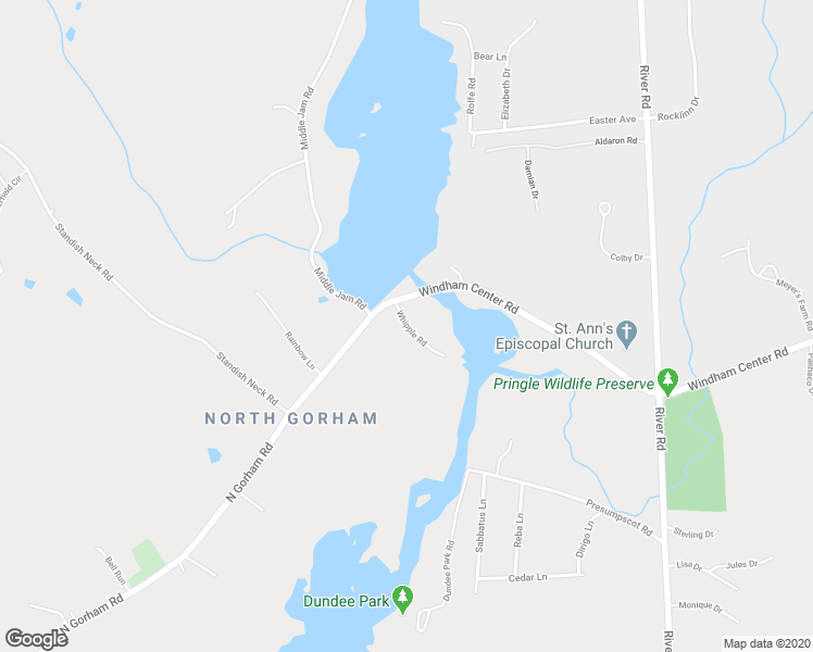 map of restaurants, bars, coffee shops, grocery stores, and more near 35 Whipple Road in Gorham
