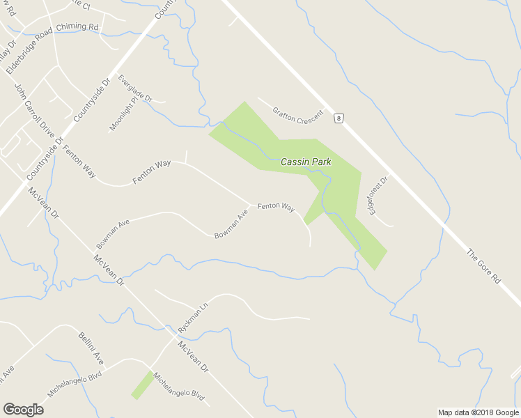 map of restaurants, bars, coffee shops, grocery stores, and more near 32 Fenton Way in Brampton
