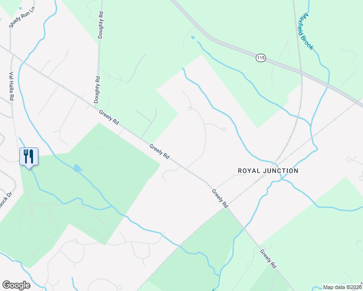 map of restaurants, bars, coffee shops, grocery stores, and more near 227 Greely Road in Cumberland